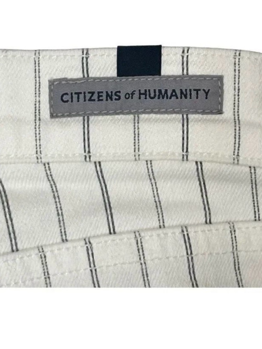 Citizens of Humanity Rocket Crop High Rise Skinny Jeans – White/Black Pinstripe - Picture 3 of 8